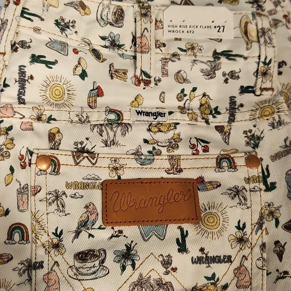 NWT Free People X Wrangler Life's Lemons High Rise Kick Flare Wrocks 672 - Picture 6 of 6